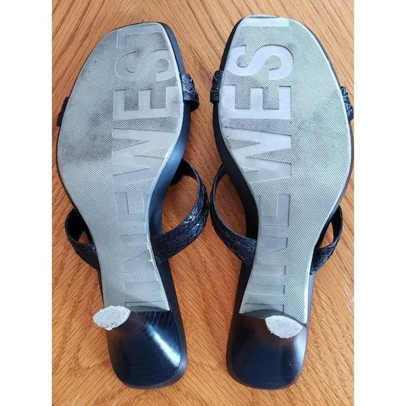 ** Nine West Bahenr Leather Stitched Sandals - Picture 10 of 10